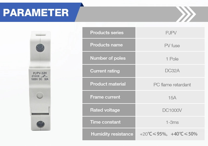 China Professional Manufacturer Solar PV DC 1p 32A 1000V Fuse Holders and Fuse for PV System with Good Price