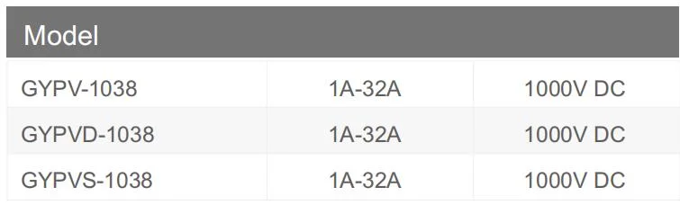 Geya Gypv-1038 DC Fuse 1000V 1A to 32A PV 10*38